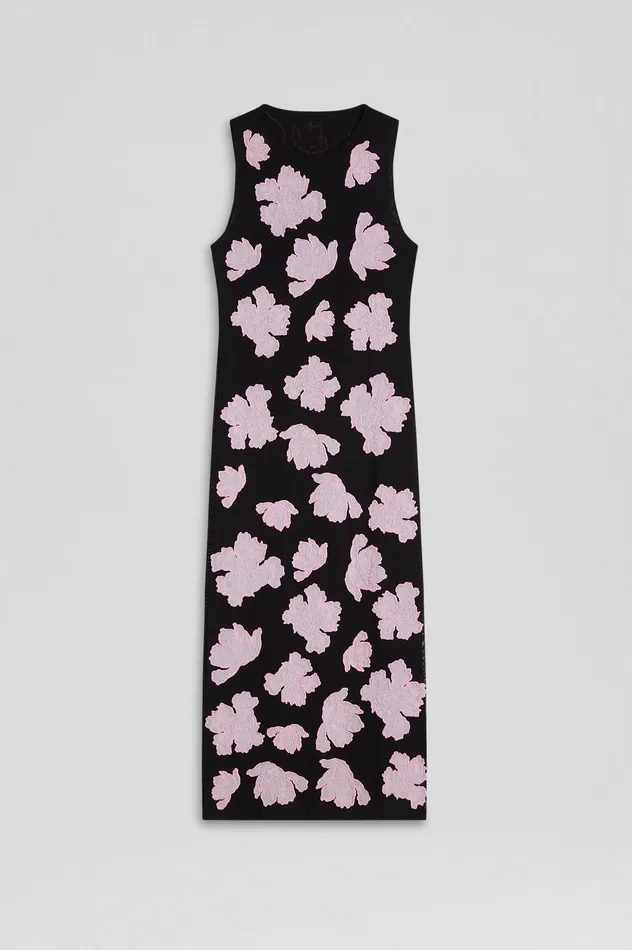 Scanlan Theodore EMBROIDERED FLORAL MESH DRESS BLACKPINK Women Dresses