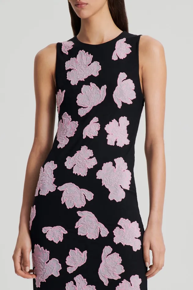 Scanlan Theodore EMBROIDERED FLORAL MESH DRESS BLACKPINK Women Dresses