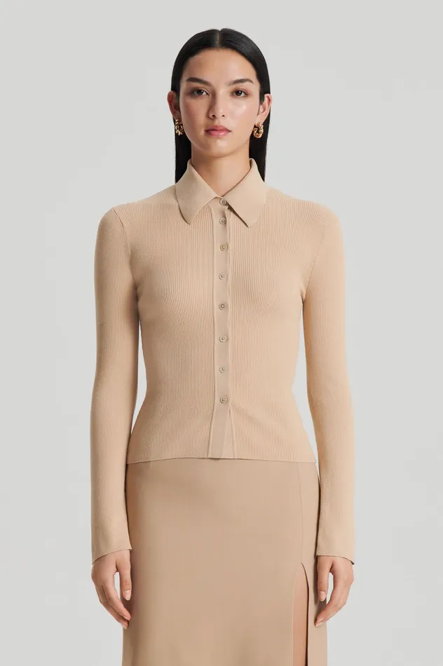 Scanlan Theodore Knitwear Women KNIT SHIRT LTCAMEL