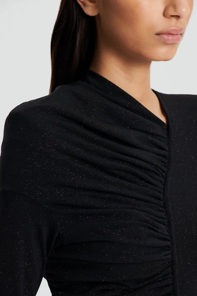 Scanlan Theodore TINSEL DRAPE GOWN BLACK Women Dresses Scanlan Theodore TINSEL DRAPE GOWN BLACK Women Dresses