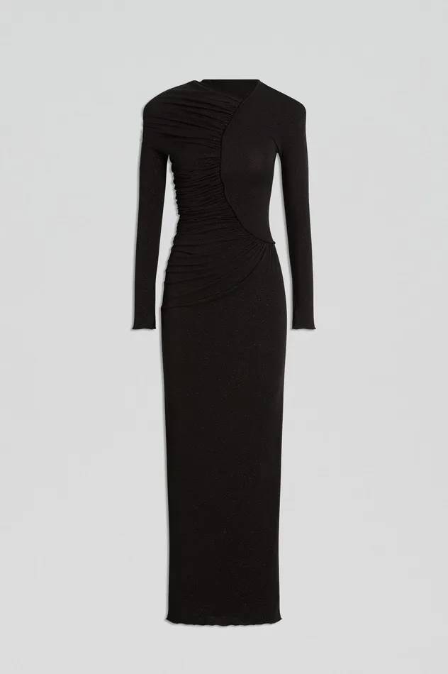 Scanlan Theodore TINSEL DRAPE GOWN BLACK Women Dresses Scanlan Theodore TINSEL DRAPE GOWN BLACK Women Dresses