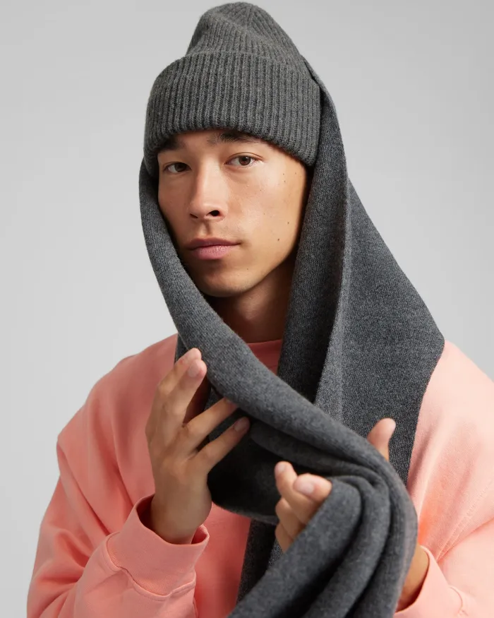 Scarves Men Colorfulstandard Merino Wool Scarf 8211 Limestone Grey