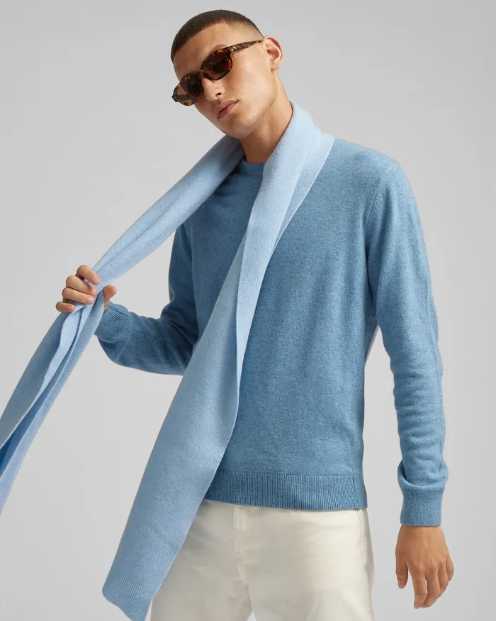 Scarves Men Colorfulstandard Merino Wool Scarf 8211 Limestone Grey