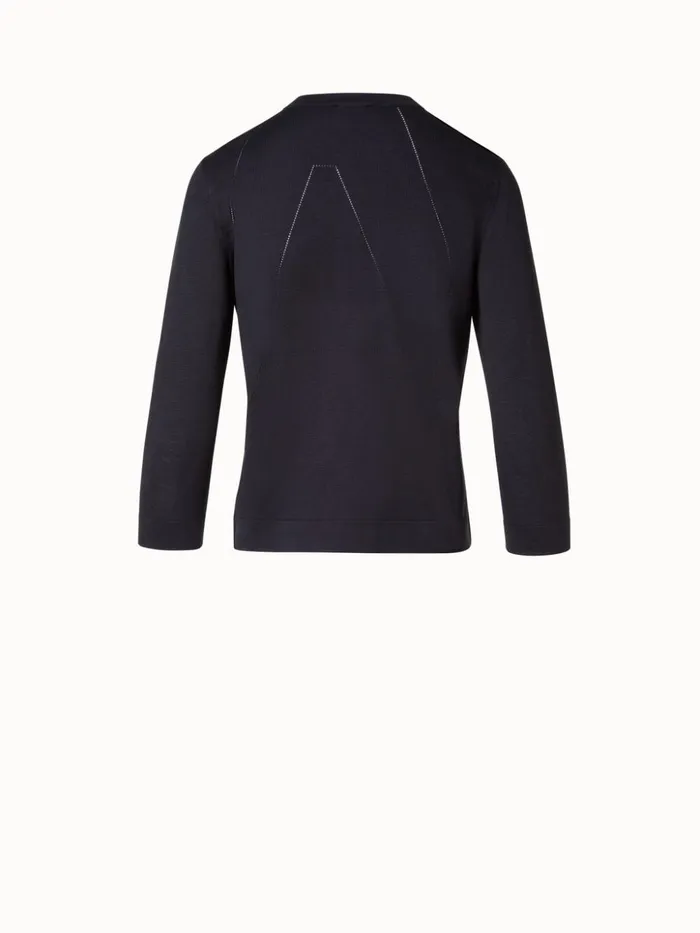 Sea Island Cotton Cardigan Black Women Akris Knitwear