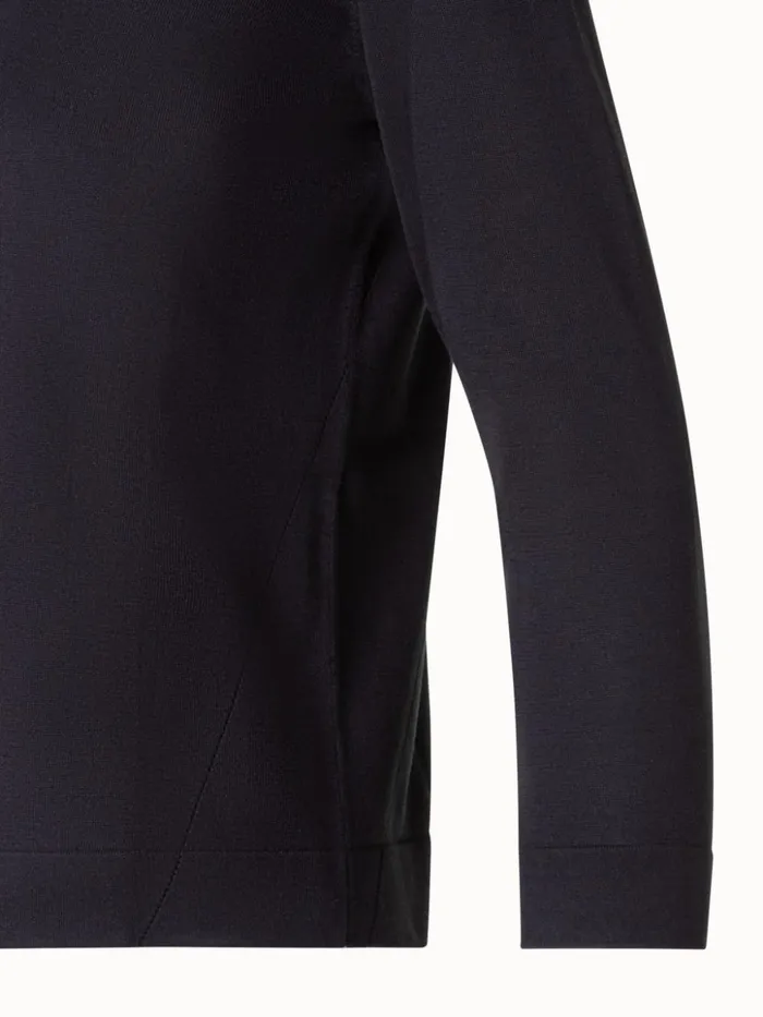 Sea Island Cotton Cardigan Black Women Akris Knitwear