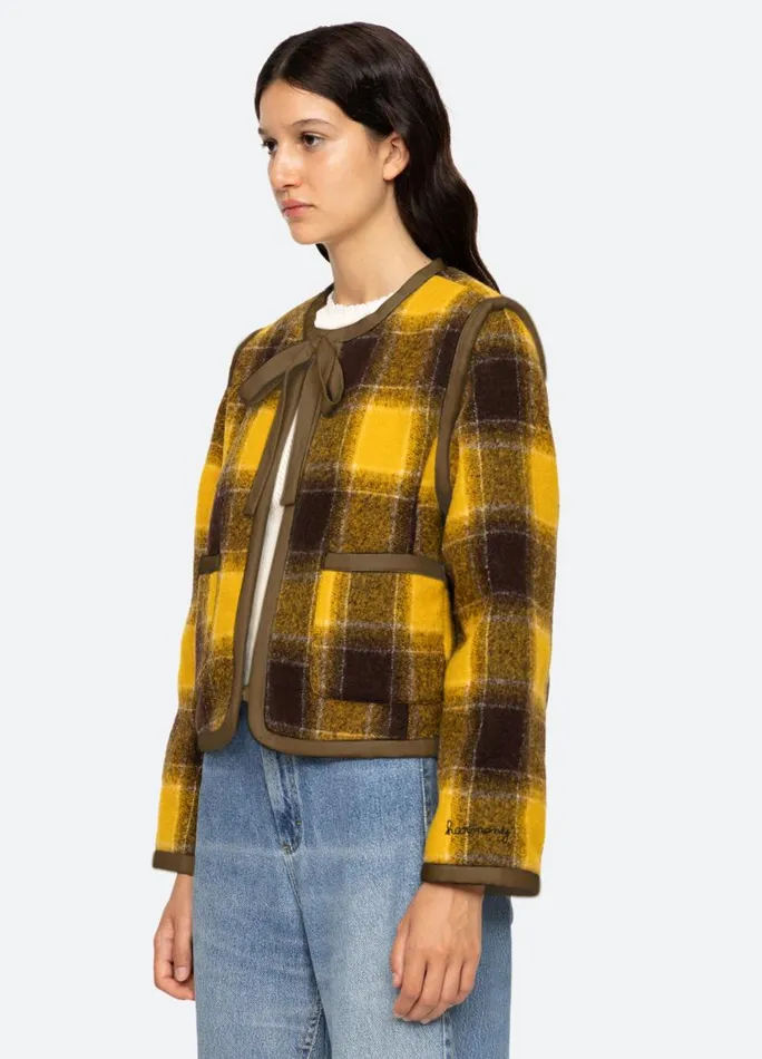 Sea New York Outerwear Women Amber Tie Front Jacket Yellow