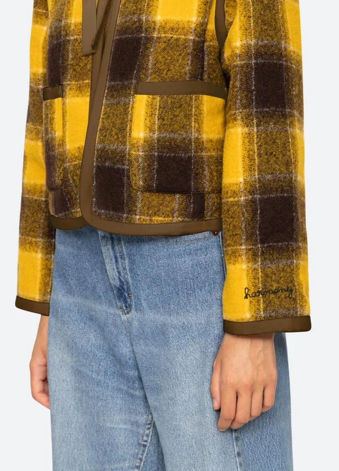 Sea New York Outerwear Women Amber Tie Front Jacket Yellow