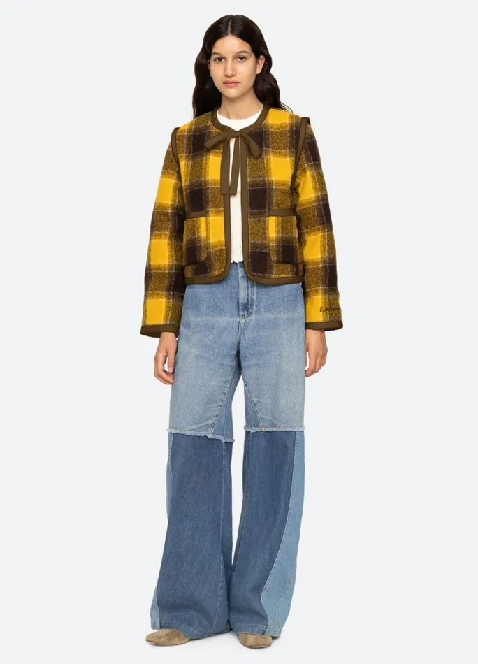 Sea New York Outerwear Women Amber Tie Front Jacket Yellow