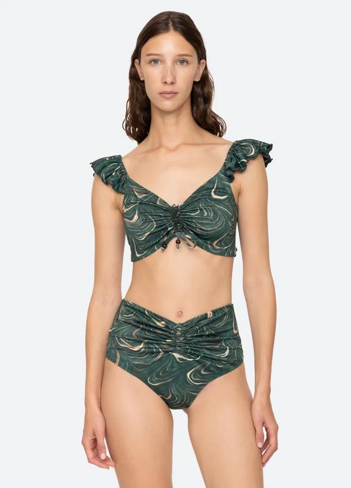 Sea New York Swimwear Women Amara Bikini Top Green