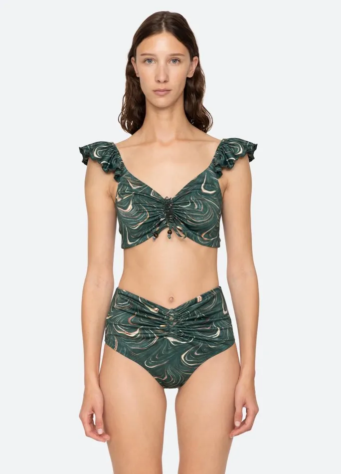Sea New York Swimwear Women Amara Bikini Top Green