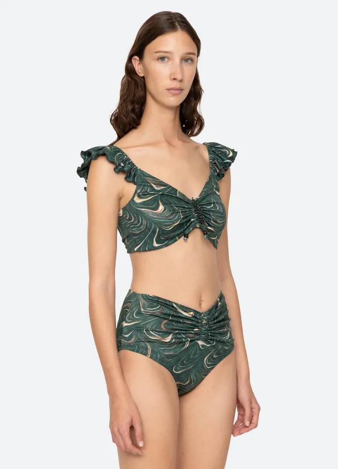 Sea New York Swimwear Women Amara Bikini Top Green