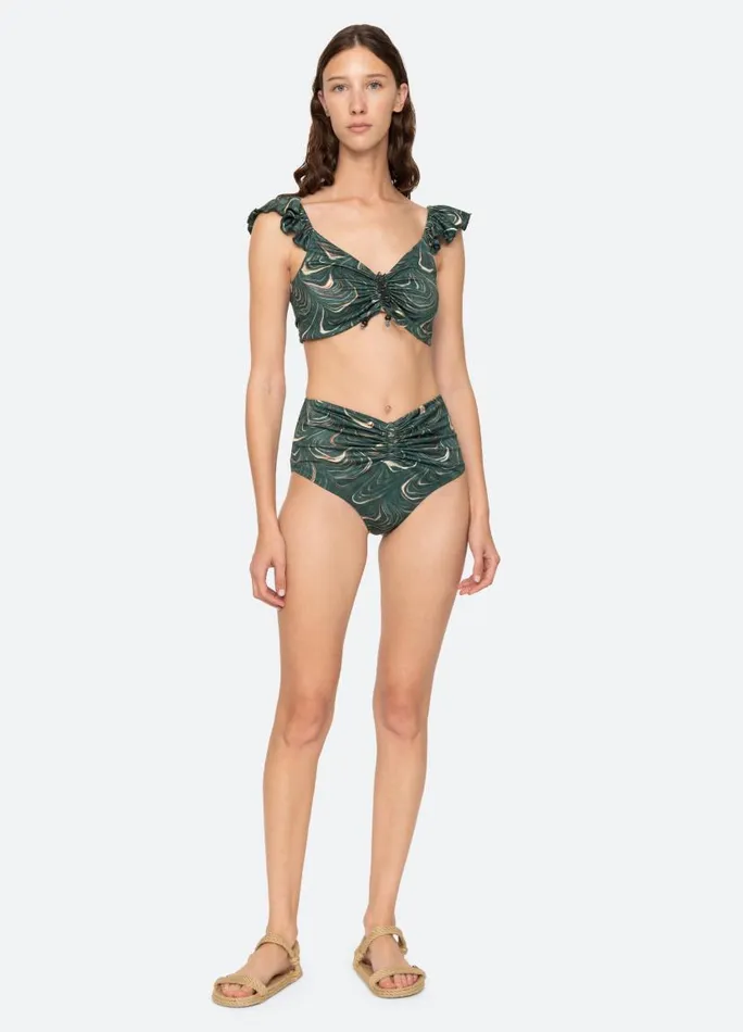Sea New York Swimwear Women Amara Bikini Top Green