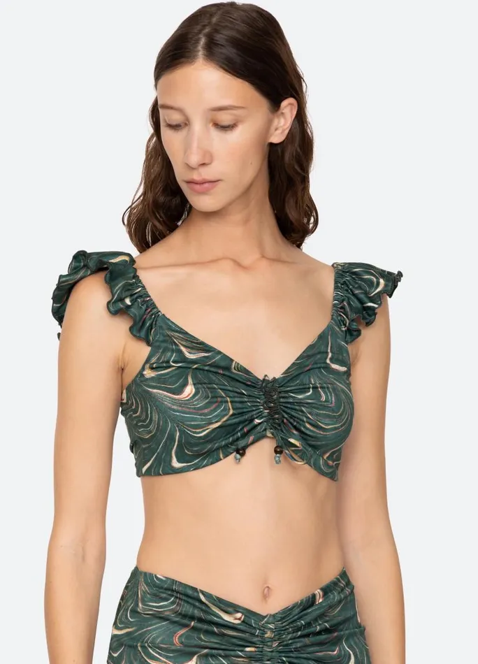 Sea New York Swimwear Women Amara Bikini Top Green