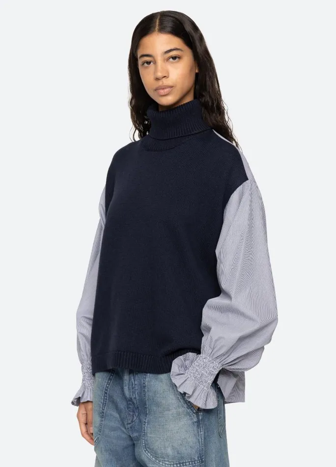 Sea New York Tops Women Devana Combo Sweater Navy Sea New York Tops Women Devana Combo Sweater Navy