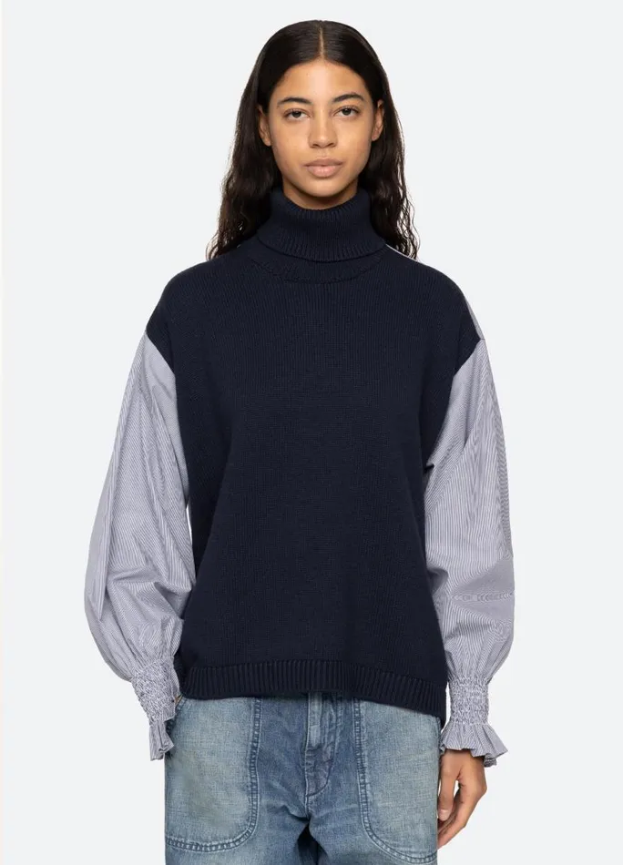 Sea New York Tops Women Devana Combo Sweater Navy Sea New York Tops Women Devana Combo Sweater Navy