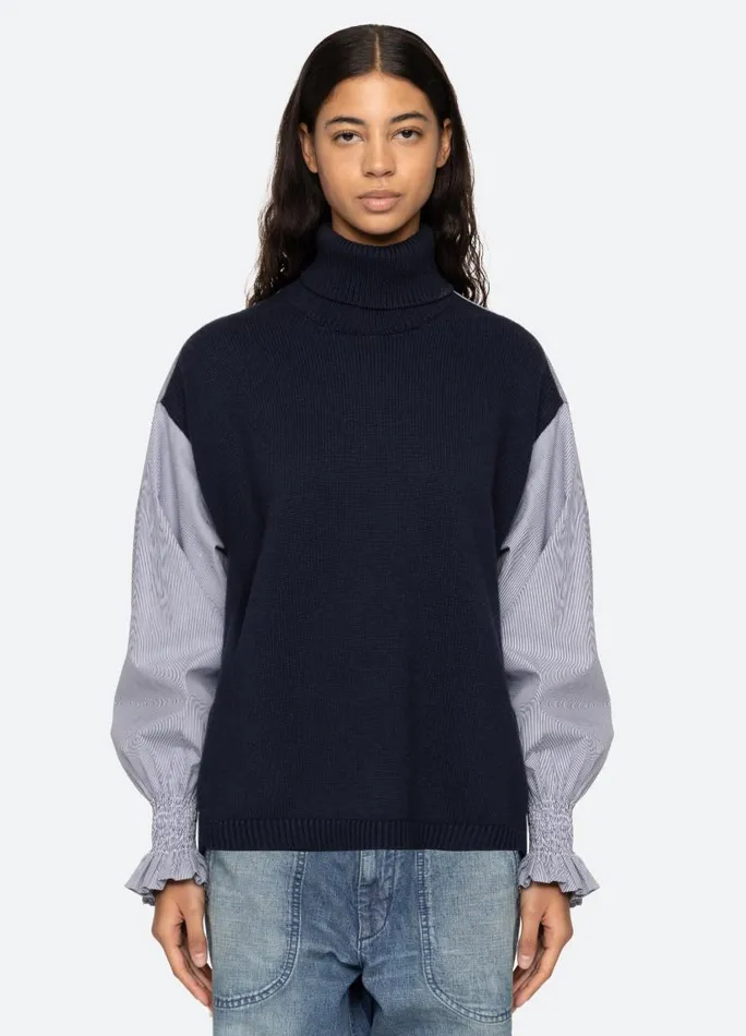 Sea New York Tops Women Devana Combo Sweater Navy Sea New York Tops Women Devana Combo Sweater Navy
