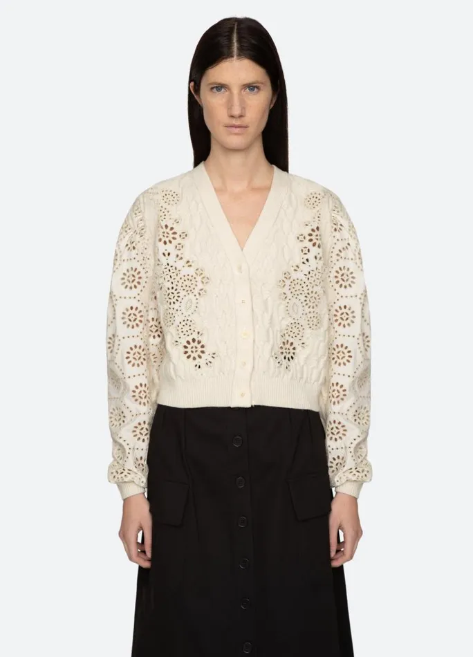 Sea New York Tops Women Lainey Cardigan Cream