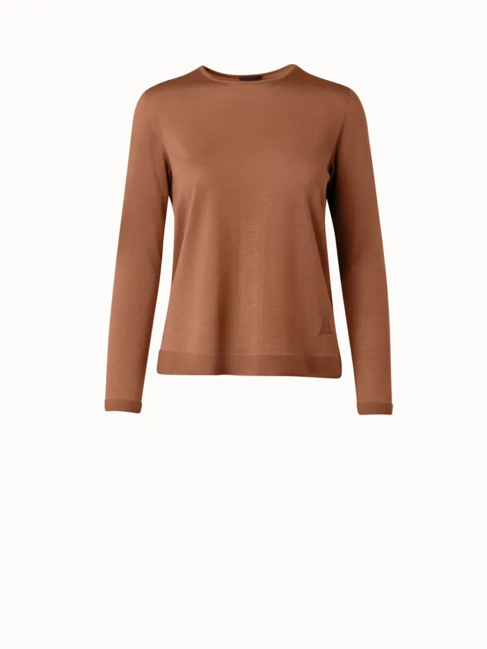 Seamless Cashmere Silk Knit Pullover Vicuna Women Akris Cashmere