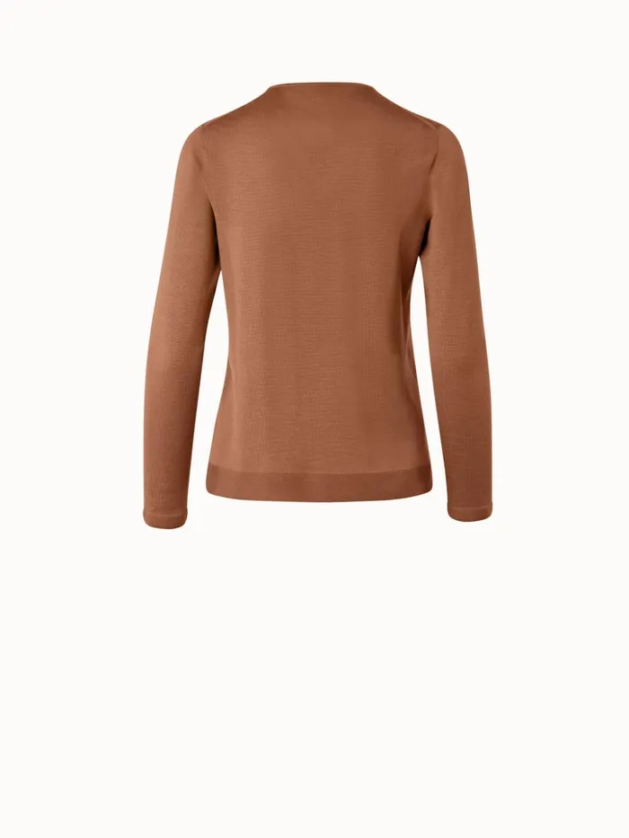 Seamless Cashmere Silk Knit Pullover Vicuna Women Akris Cashmere