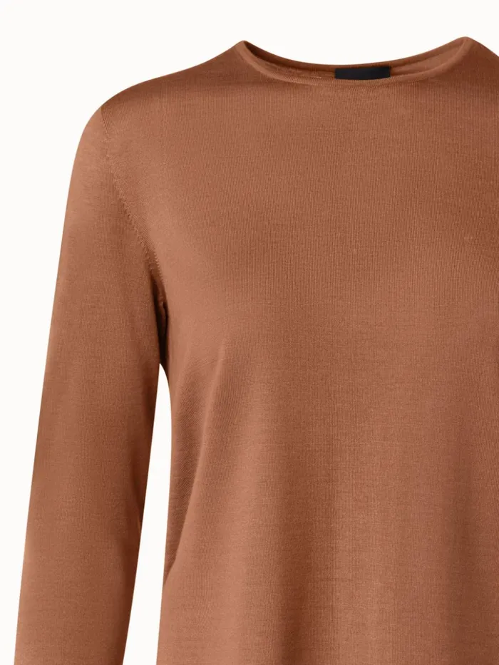 Seamless Cashmere Silk Knit Pullover Vicuna Women Akris Cashmere