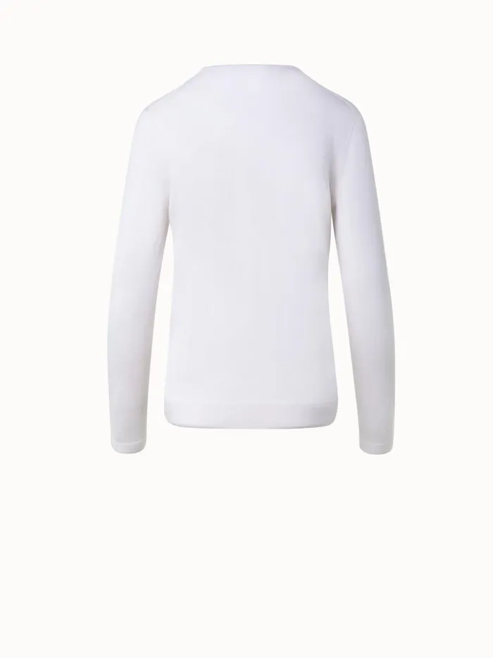 Seamless Cashmere Silk Knit Sweater Beige Women Akris Cashmere