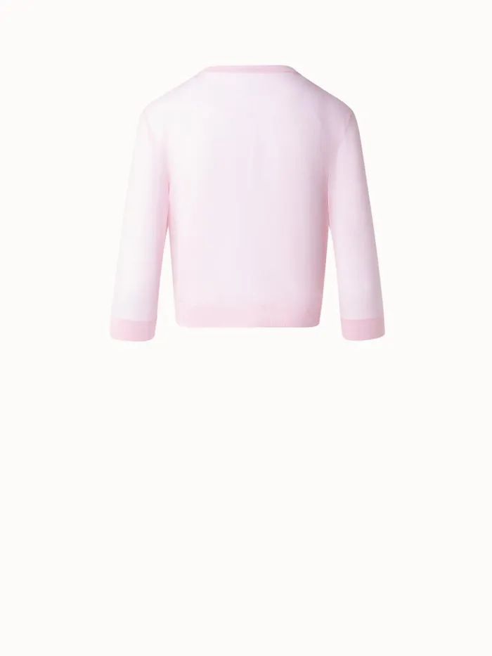 SemiSheer Short Knit Cardigan In Cotton Blend Lotus Women Akris Knitwear