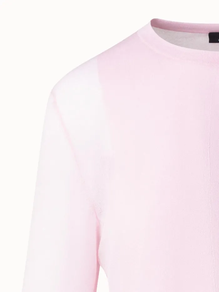 SemiSheer Short Knit Cardigan In Cotton Blend Lotus Women Akris Knitwear