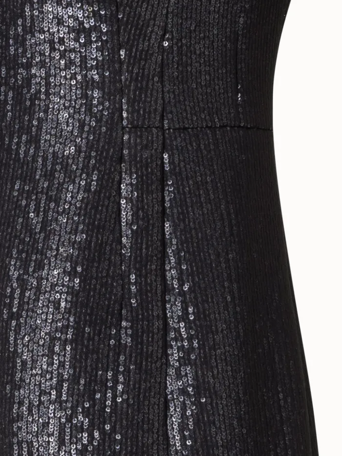 Sequin Silk Dress In Polo Style Black Women Akris Dresses