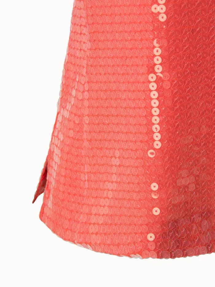 Sequins Sleeveless Blouse Hibiscus Women Akris Blouses