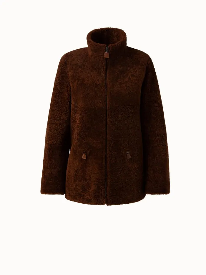 Shearling Jacket Caramel Women Akris Jackets
