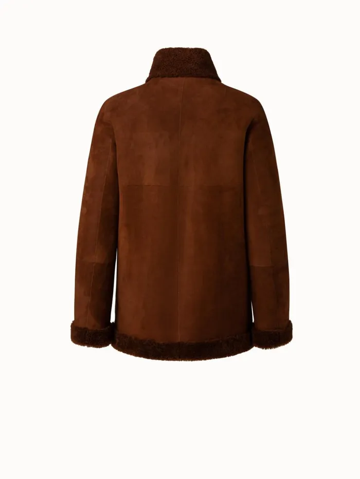 Shearling Jacket Caramel Women Akris Jackets