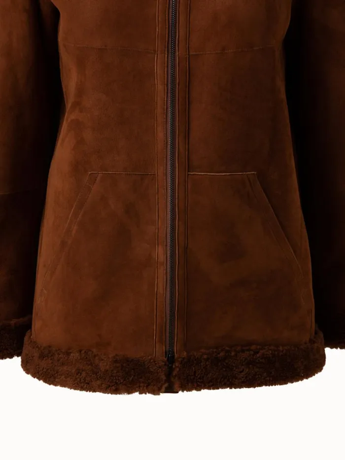 Shearling Jacket Caramel Women Akris Jackets