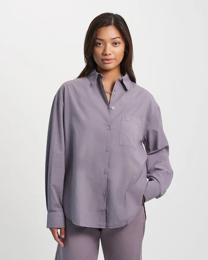 Shirts Colorfulstandard Women Organic Oversized Shirt 8211 Storm Grey
