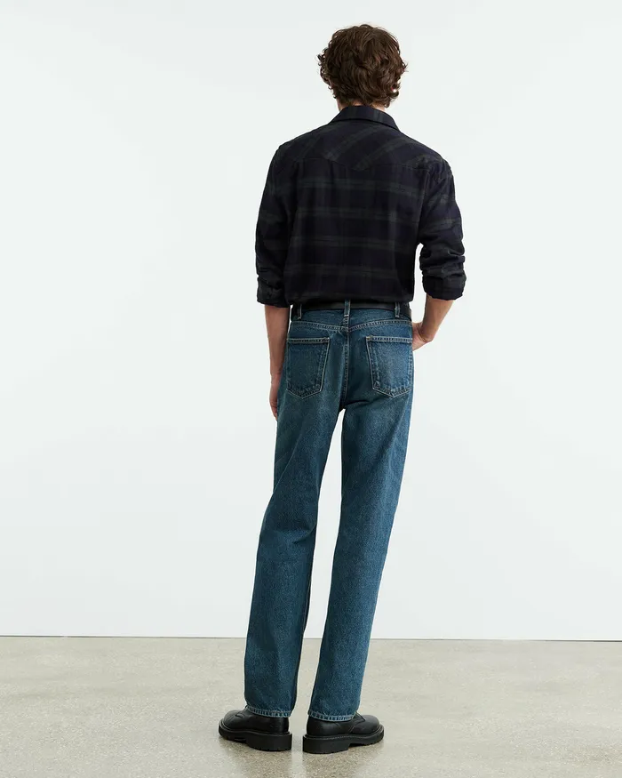 Shirts Men TRAVIS SHIRT GreenMidnight Plaid Nili Lotan