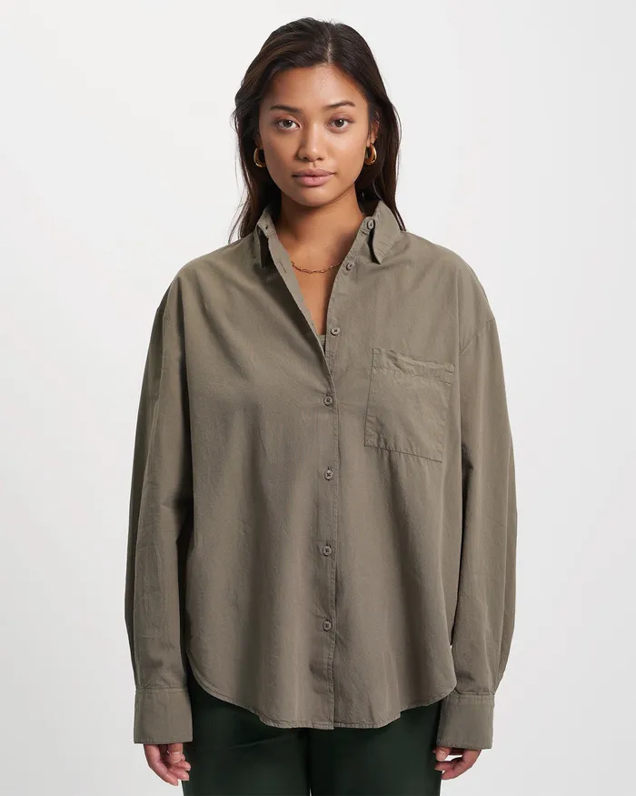 Shirts Organic Oversized Shirt 8211 Ginger Brown 8211 Colorfulstandard Women
