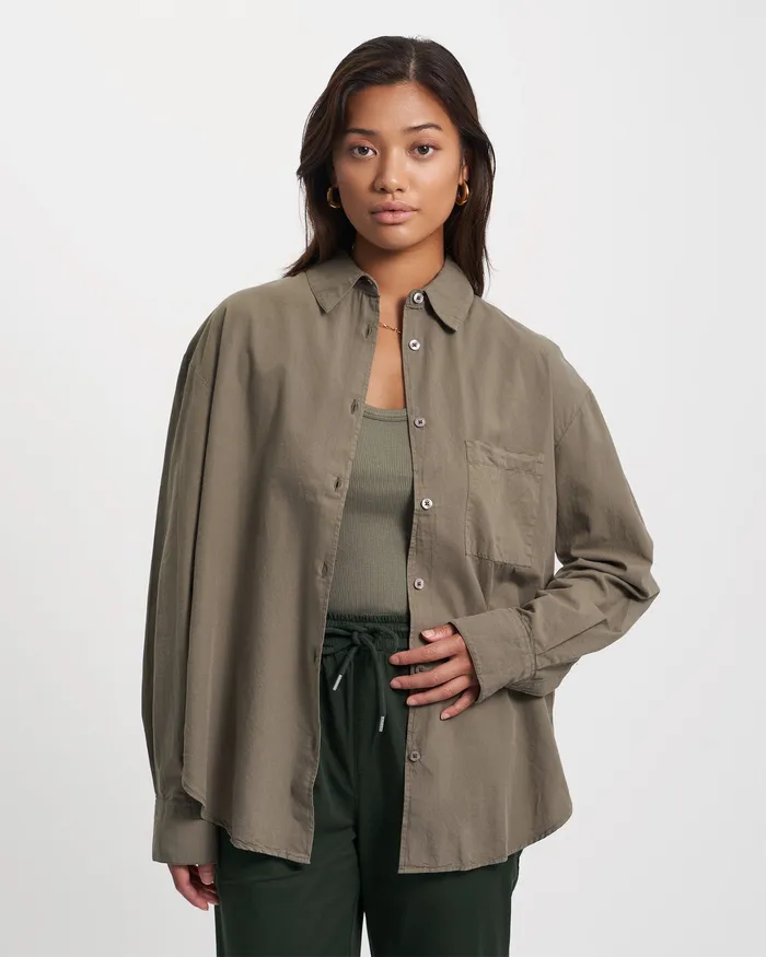 Shirts Organic Oversized Shirt 8211 Ginger Brown 8211 Colorfulstandard Women