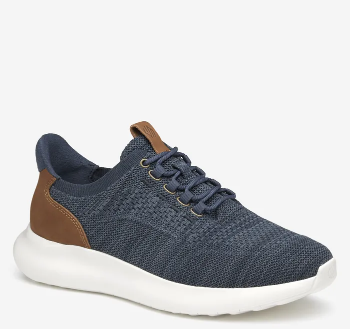 Shoes Men Amherst 20 Knit Plain Toe Navy Heathered Knit Johnston and Murphy