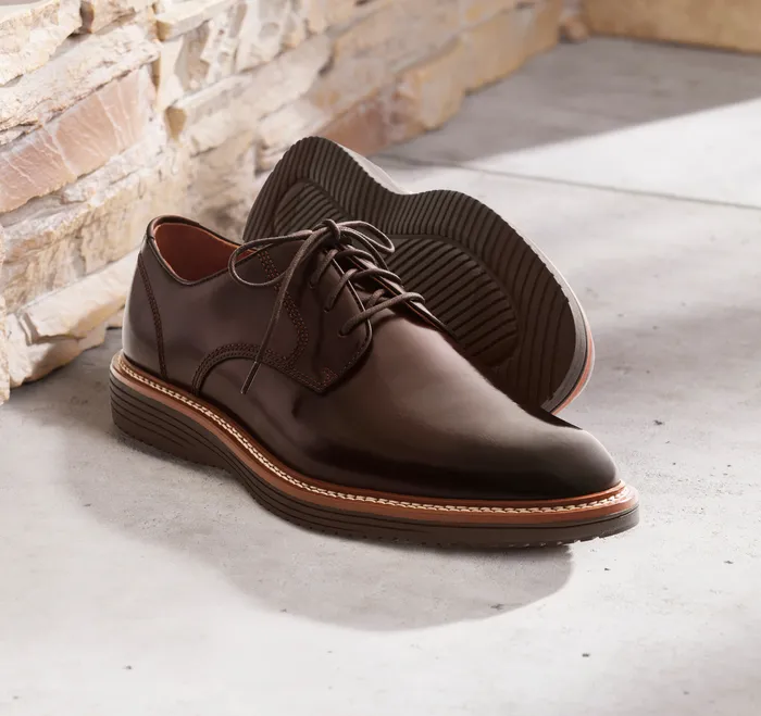 Shoes Men Upton Plain Toe Mahogany Full Grain Johnston and Murphy