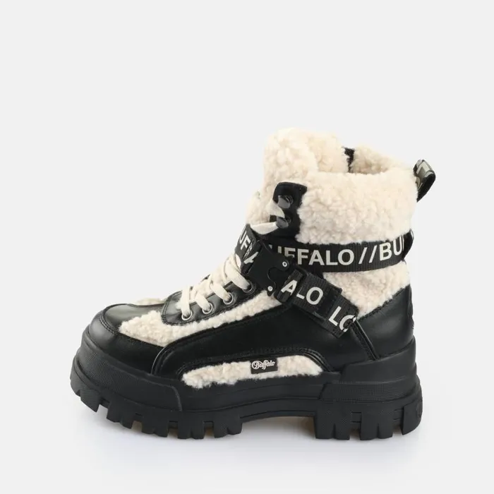 Shop Boots and AnkleBoots BUFFALO Aspha Com1 Warm Black Beige