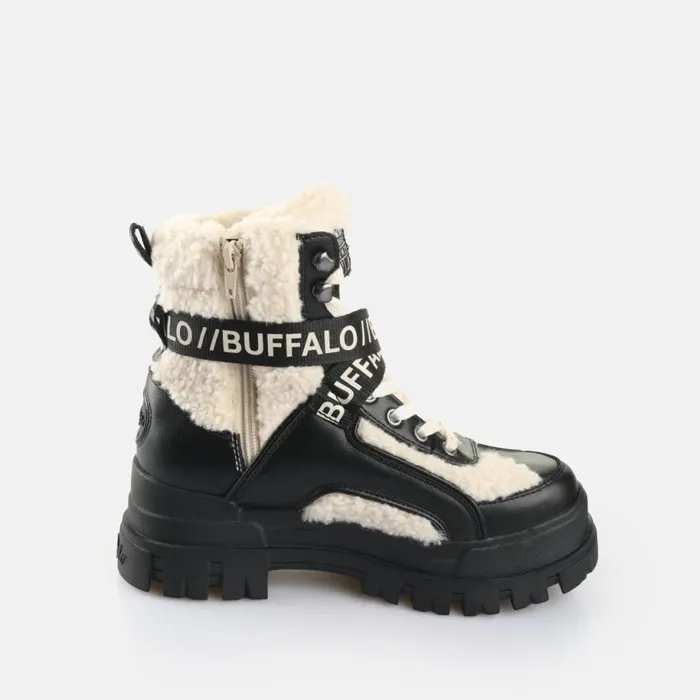 Shop Boots and AnkleBoots BUFFALO Aspha Com1 Warm Black Beige