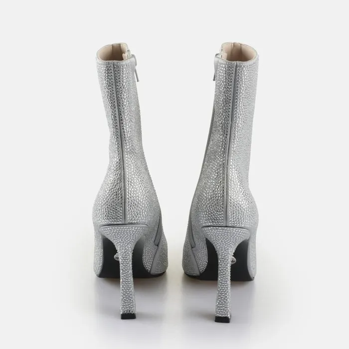 Shop Boots and AnkleBoots BUFFALO Linda Ankle Shine Silver