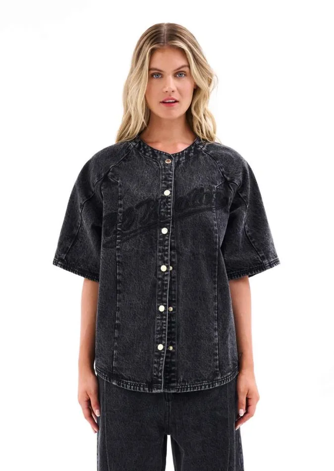 Shop CENTRELINE DENIM TEE IN BLACK PE Nation Tees and Tanks