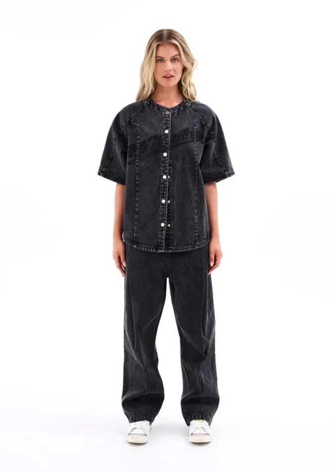 Shop CENTRELINE DENIM TEE IN BLACK PE Nation Tees and Tanks