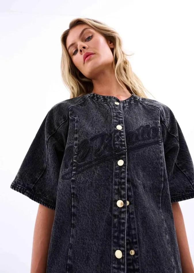 Shop CENTRELINE DENIM TEE IN BLACK PE Nation Tees and Tanks