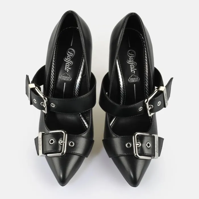 Shop Heels BUFFALO Juliet Pump Buckle Black