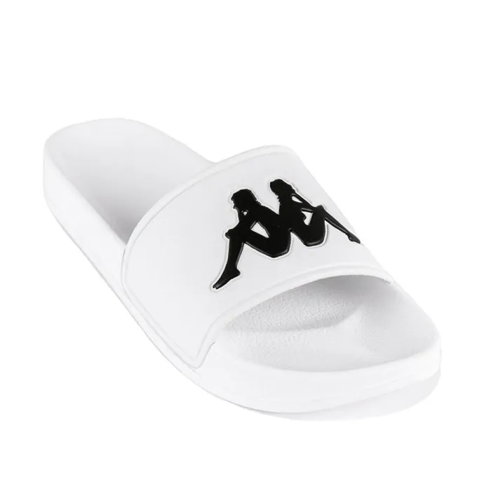 Shop Kappa Footwear Authentic Adam 2 Slides White Black