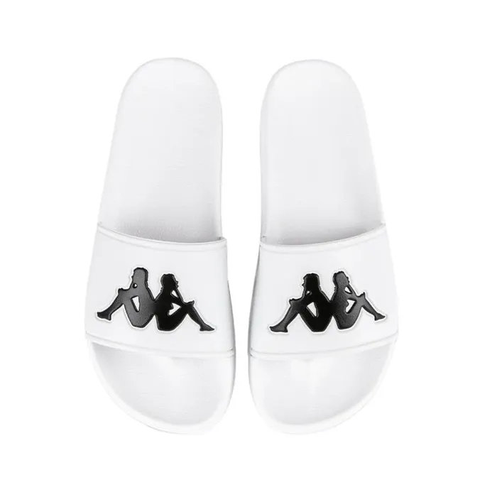 Shop Kappa Footwear Authentic Adam 2 Slides White Black