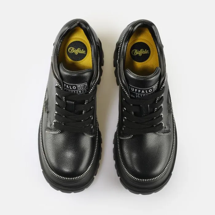 Shop Lace Up Shoes BUFFALO Aspha CLS Zip Black