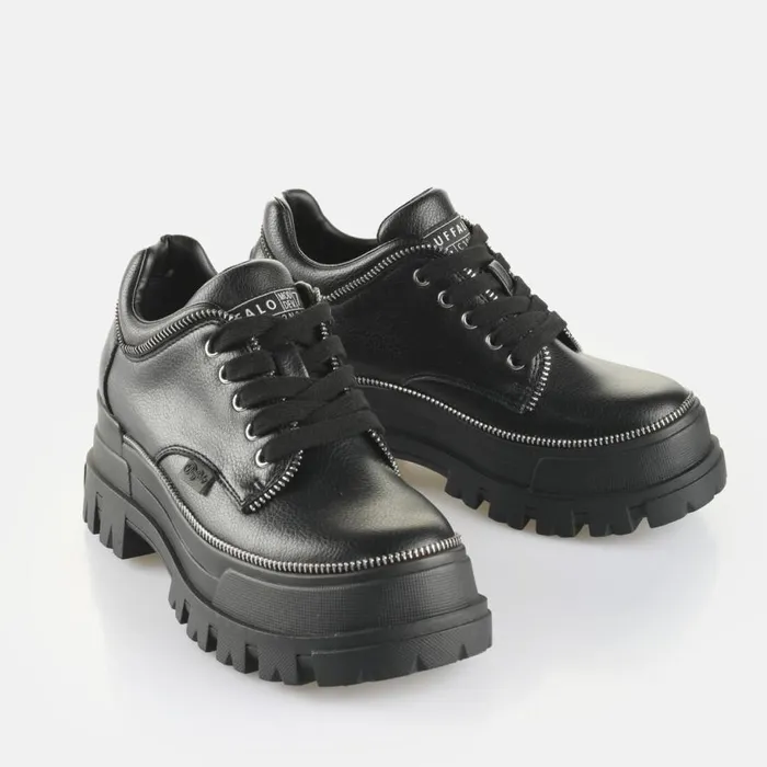 Shop Lace Up Shoes BUFFALO Aspha CLS Zip Black