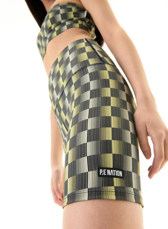 Shop MARK ONE PILATES SHORT IN CHECK PRINT PE Nation Shorts